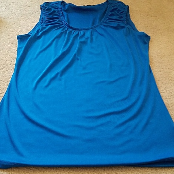 The Limited Tops - Limited shiny blue sleeveless top